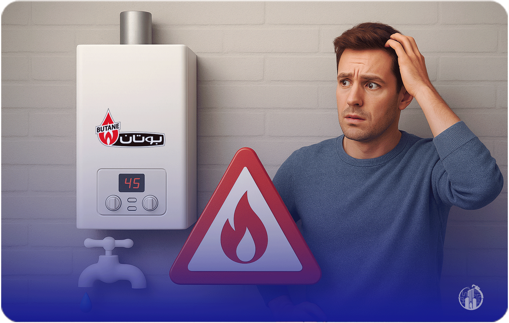 علت گرم نشدن آب پکیج دیواری بوتان